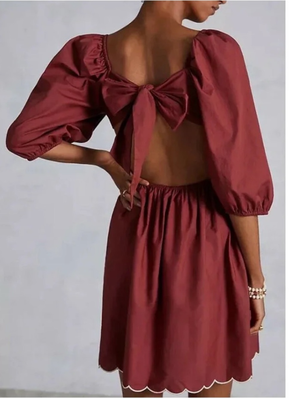 Anthropologie Forever That Girl Scalloped Mini Dress - Picture 4 of 9